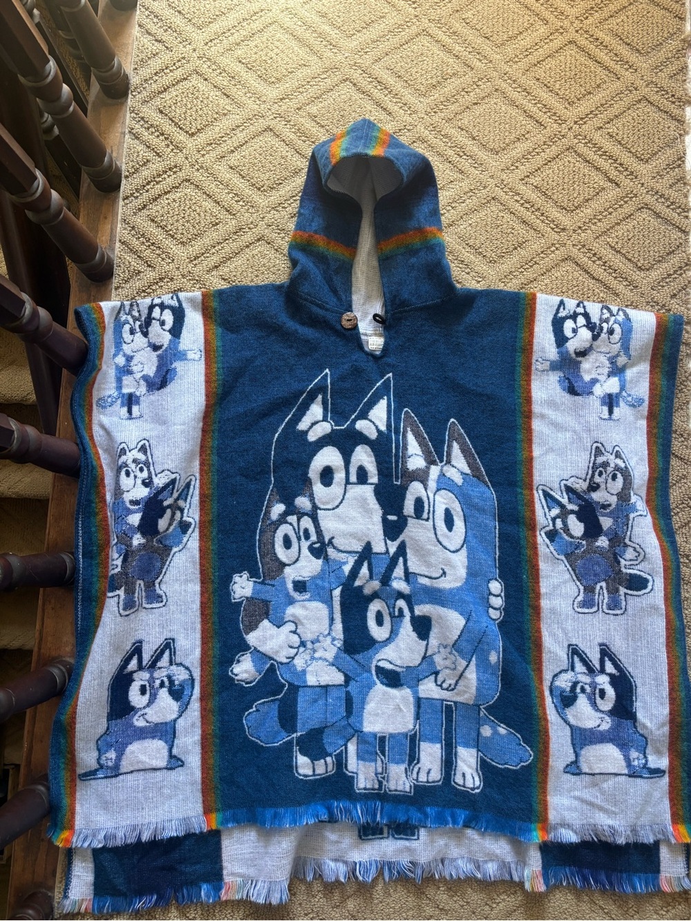 Bluey Hooded Poncho Wearable Blanket
